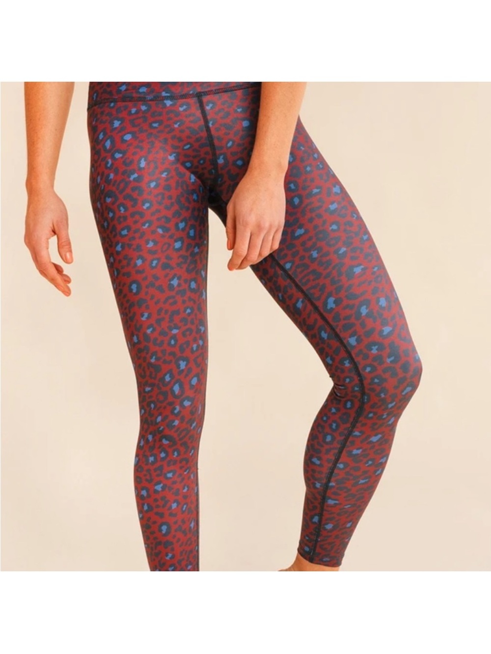 Beyond Yoga x Barre3 Cocoa Plum Leopard Tights